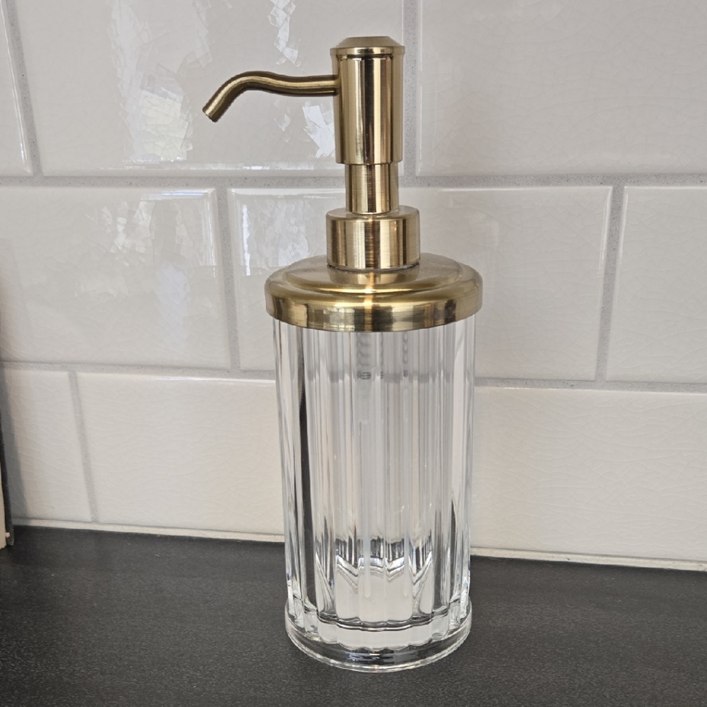 Luxurious Gold and Clear Soap Dispenser